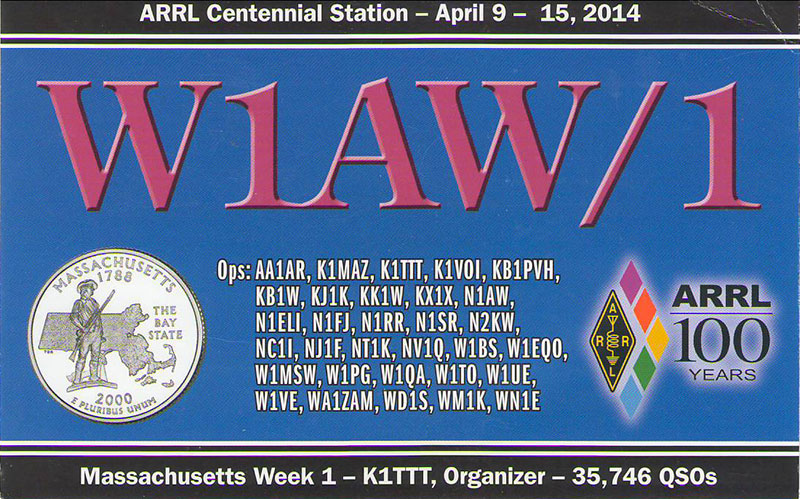  W1AW/1 -MA-CW