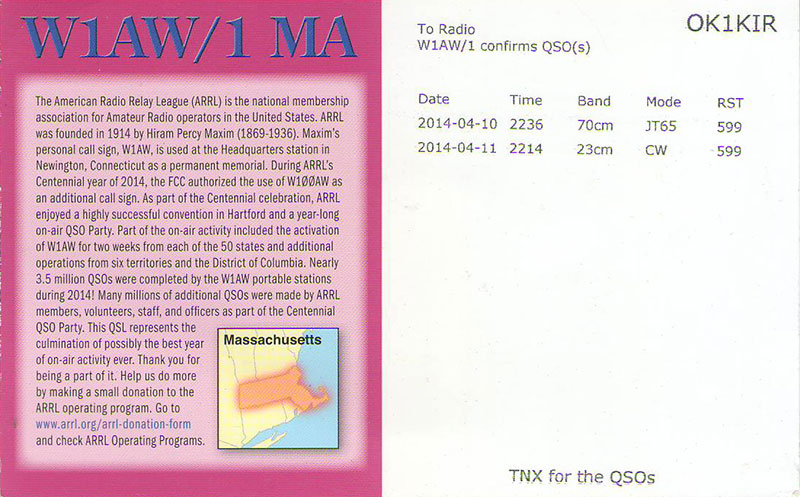  W1AW/1 MA-CW