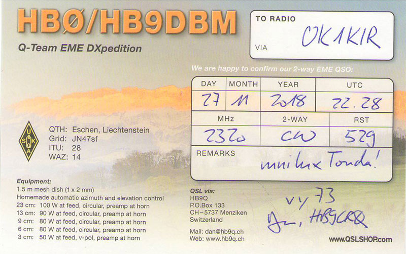  HB0/HB9DBM - CW