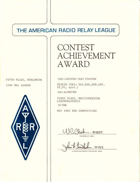 1982 spring ARRL EME Contest