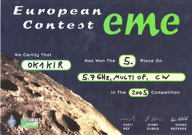 2005 5.7 GHz European EME Contest