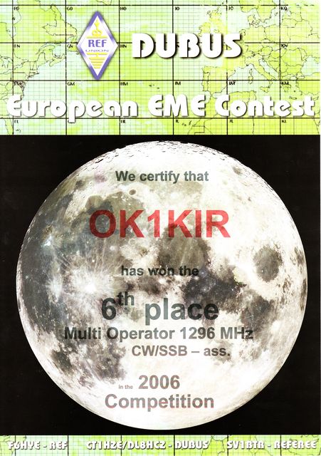 2006 1.3 GHz European EME Contest