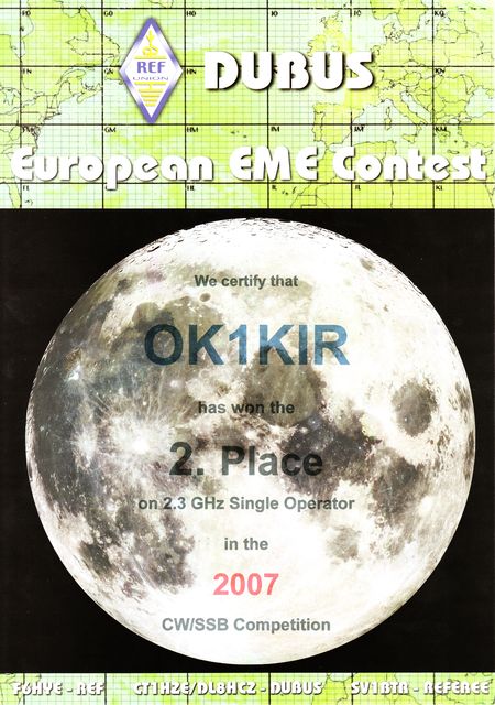 2007 2.3 GHz European EME Contest