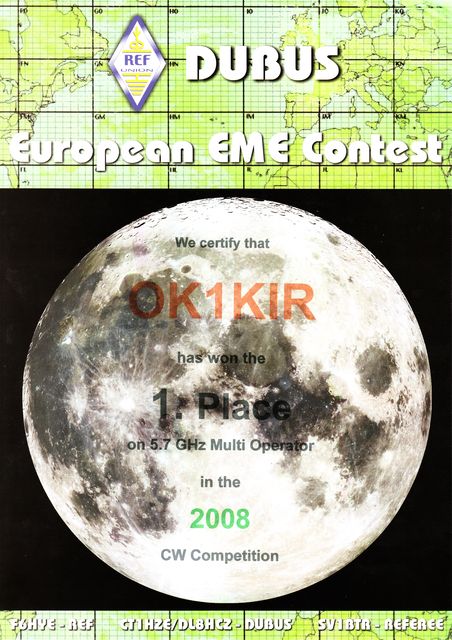2008 5.7 GHz European EME Contest