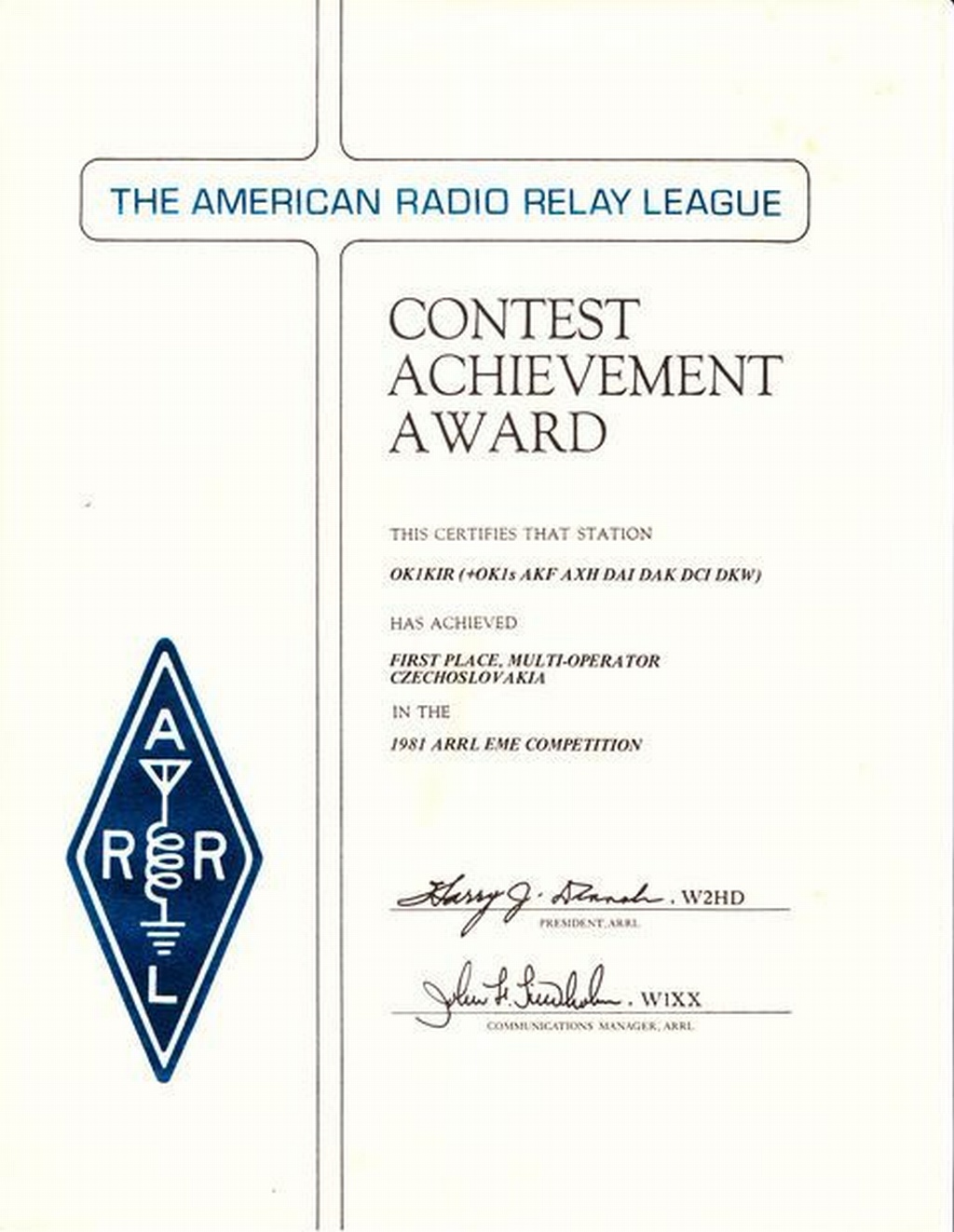1981 ARRL EME Contest