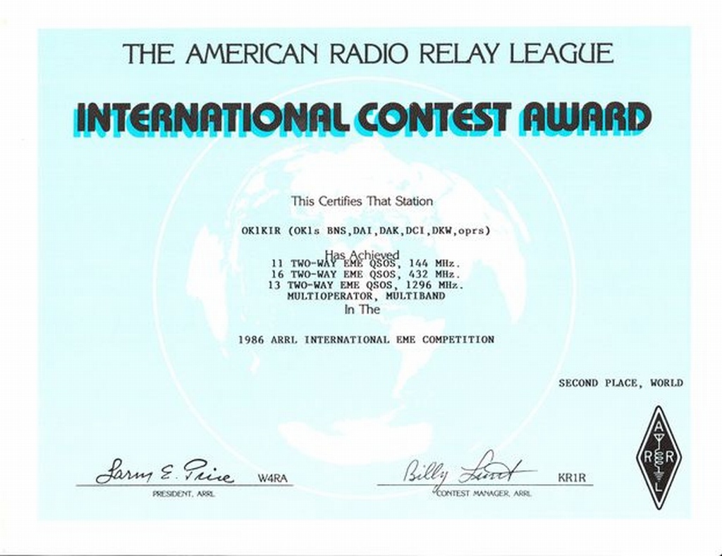 1986 ARRL EME