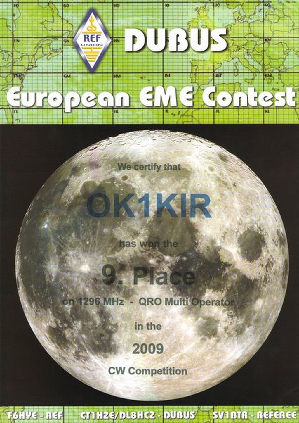 2009 1.3 GHz European EME Contest